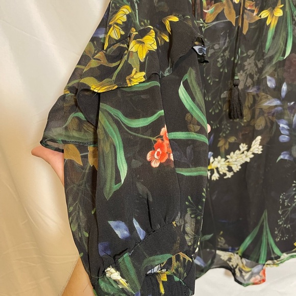 Chico's Multicolor Floral Sheer Blouse - Picture 4 of 7